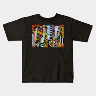 Expresstionist Cubist Violin Rocking 897 Kids T-Shirt